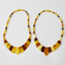 Amber kolje mix color polished new jewelry